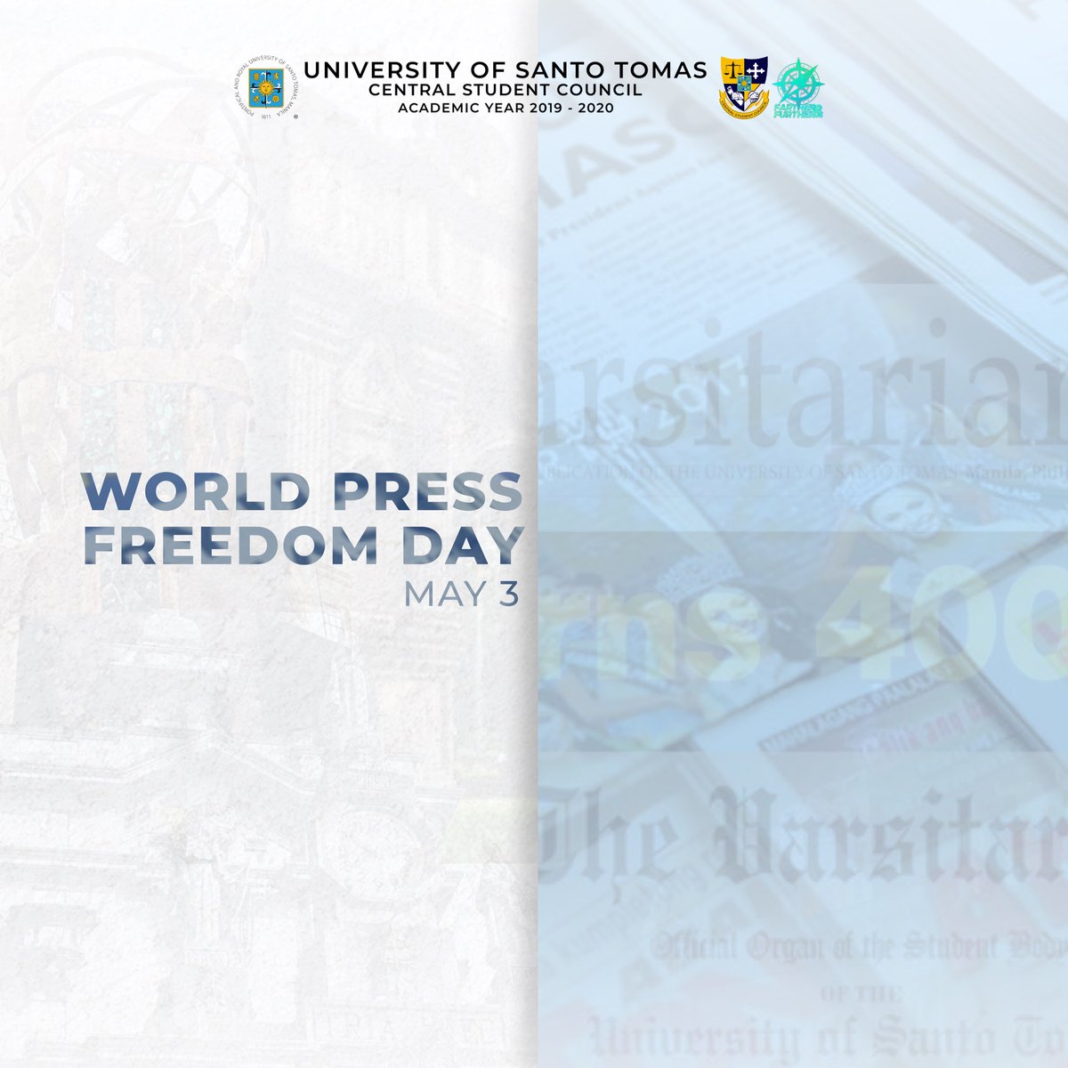 ust_csc's tweet image. Empower the voices that exemplify uncompromised truth-telling. 

On this day and the succeeding ones, let us be one with our Journalist Frontliners who continue to uphold the virtue of truth.

#WorldPressFreedomDay
#CSCFartherAndFurther
