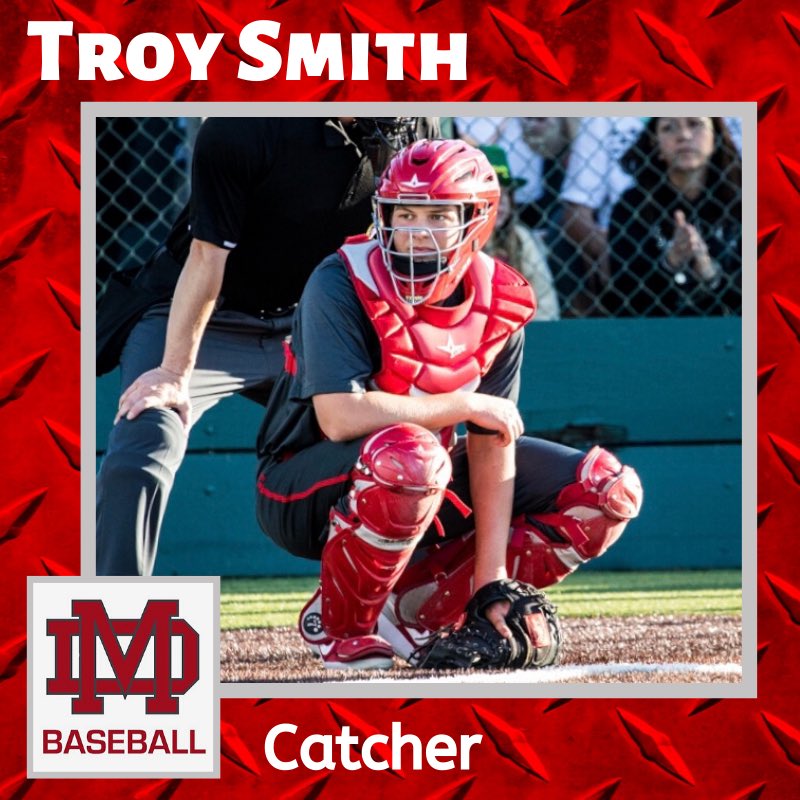 The next senior we would like to recognize is Troy Smith. 
Favorite Memory: “Being on the field  with my teammates everyday”

Troy Smith is a Catcher who was 2 year varsity letterman. On the field Troy was as dedicated as they come. He showed up everyday to work and was a great