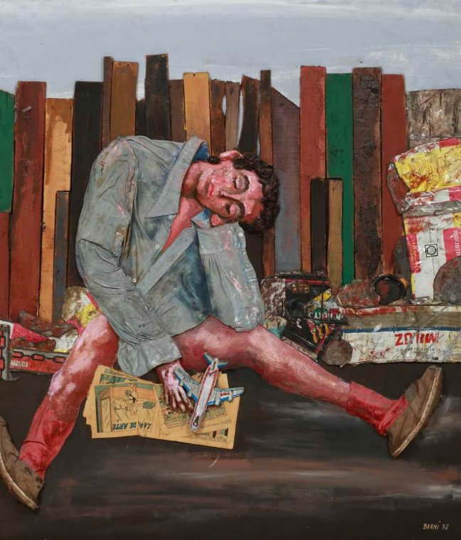 "Juanito dormido", de Antonio Berni.
Usó materiales reales del entorno de Juanito para re significar esa basura que se encontraba en las villas miseria de bsas. 
Estos tiempos de cuarentena sirven para darnos cuenta de que las clases sociales además de existir, importan.