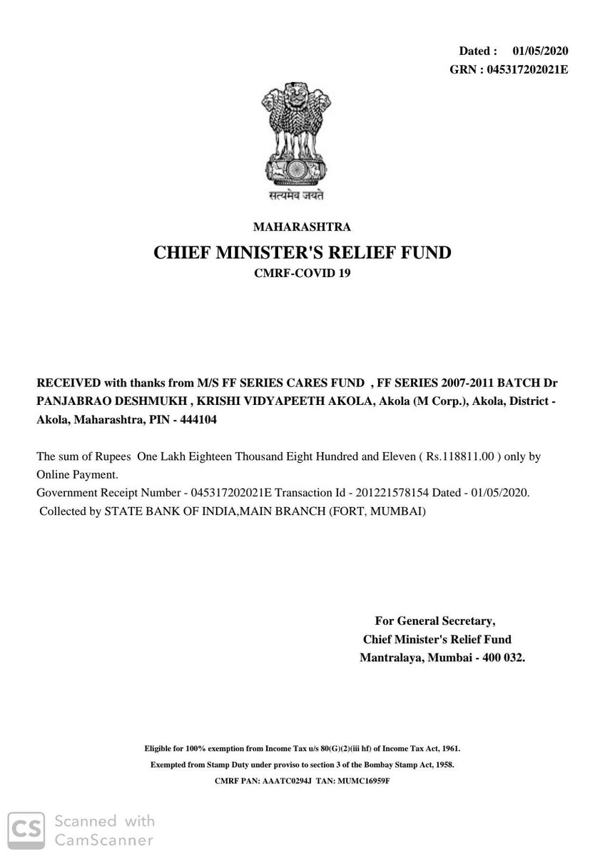 pravinchate57's tweet photo. Small donation from Agriculture Student COA , Dr.PDKV,Akola. #Agricosagainstcorona
#COAAkola #FFseries #Agricoss
@CMOMaharashtra
@PMOIndia
@rajeshtope11 https://t.co/LE27Z8kHXs