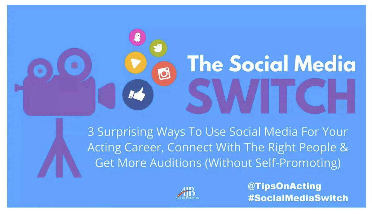 Thank you @TipsOnActing for this game changing webclass for actors! #SocialMediaSwitch #Alwaysbeintentional 💡