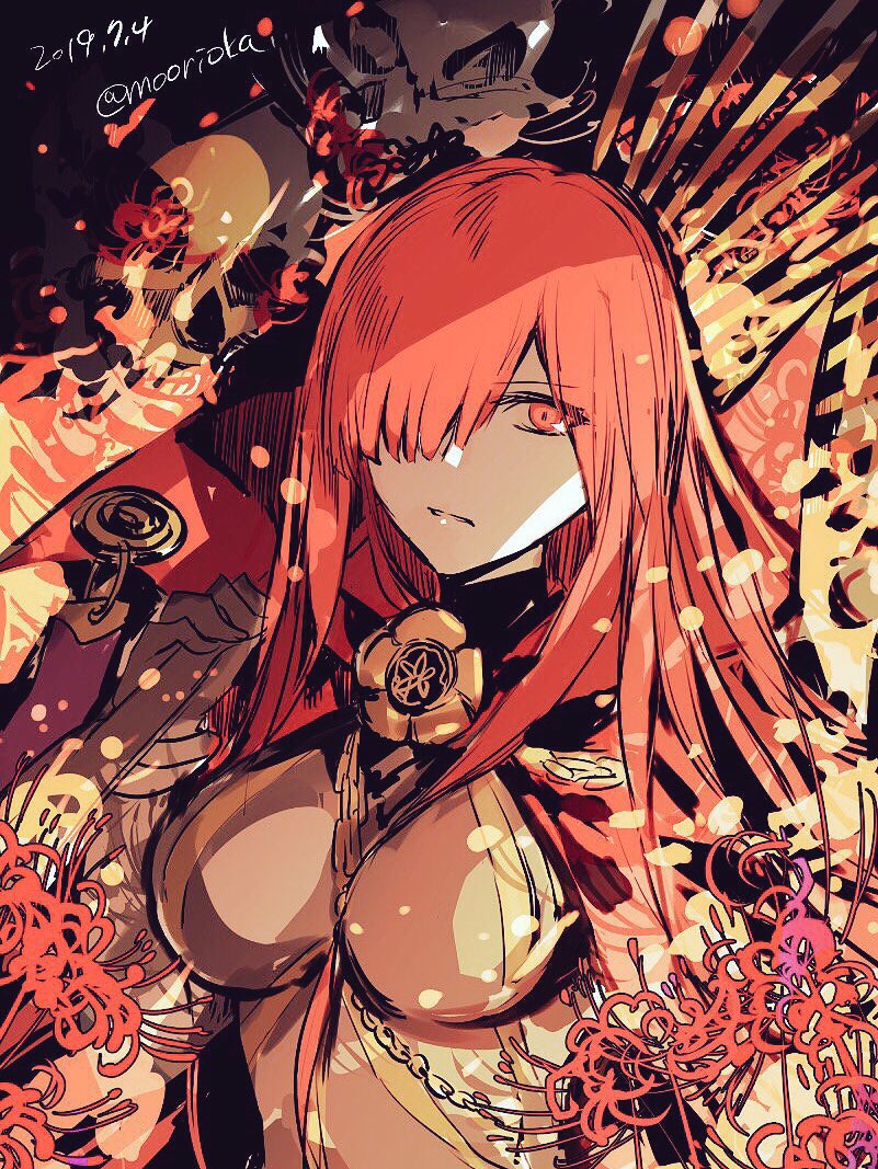 織田信長(Fate) 「魔王ノッブ強化!!!みんなも引くんだ!!(めちゃくちゃ熱そうな絵面になった)??」|rioka⭐️5月コミティアとコミ1のイラスト