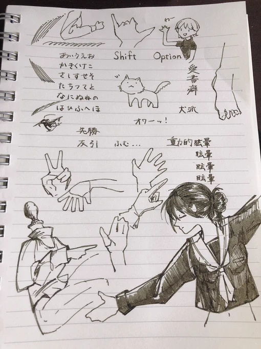 あんまり使ってないノートと万年筆とインクがあったので落書きしていた 