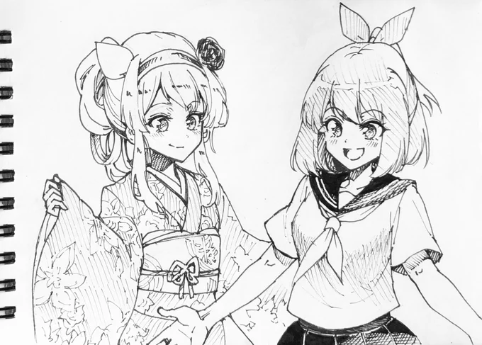 お題箱から &gt;ロクアカのキャラクターが日本の服(学校や和服など)を着ている絵とを見てみたいです! 