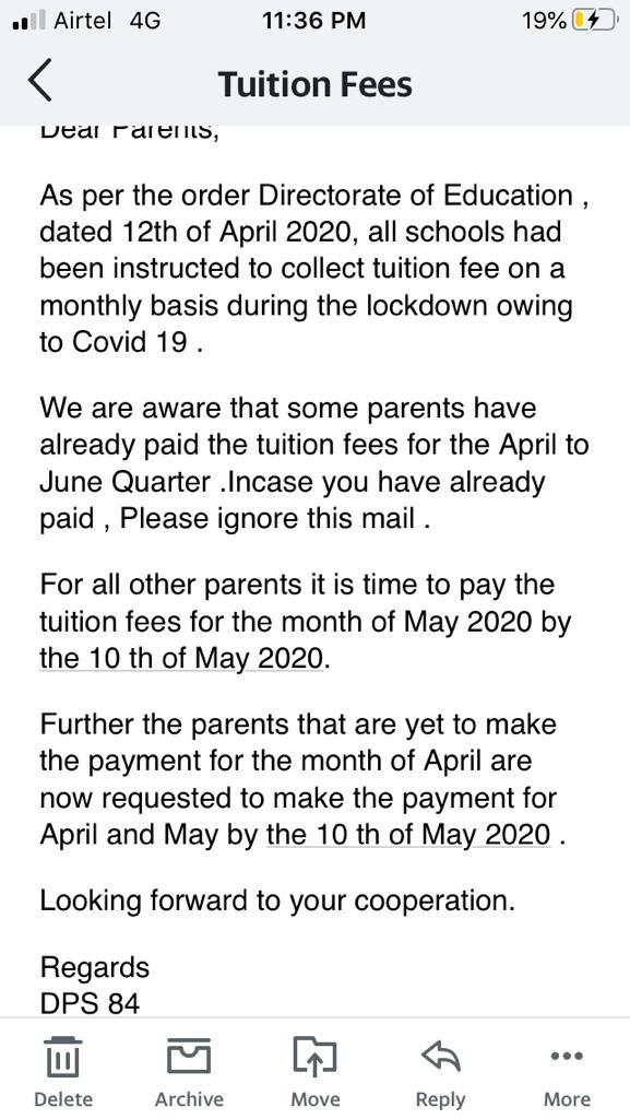 VibhoreMittal's tweet photo. @rakeshdaultabad @ParentsGurgaon @46Mris @Gurgaonparents1 @gurugramparents Rakesh sir as already informed to you please also discuss about schools like DPS sector 84 who had smartly converted complete fees to tuition fees. We parents are having very high hope from you. 🙏🙏 https://t.co/rwqu32QLPu