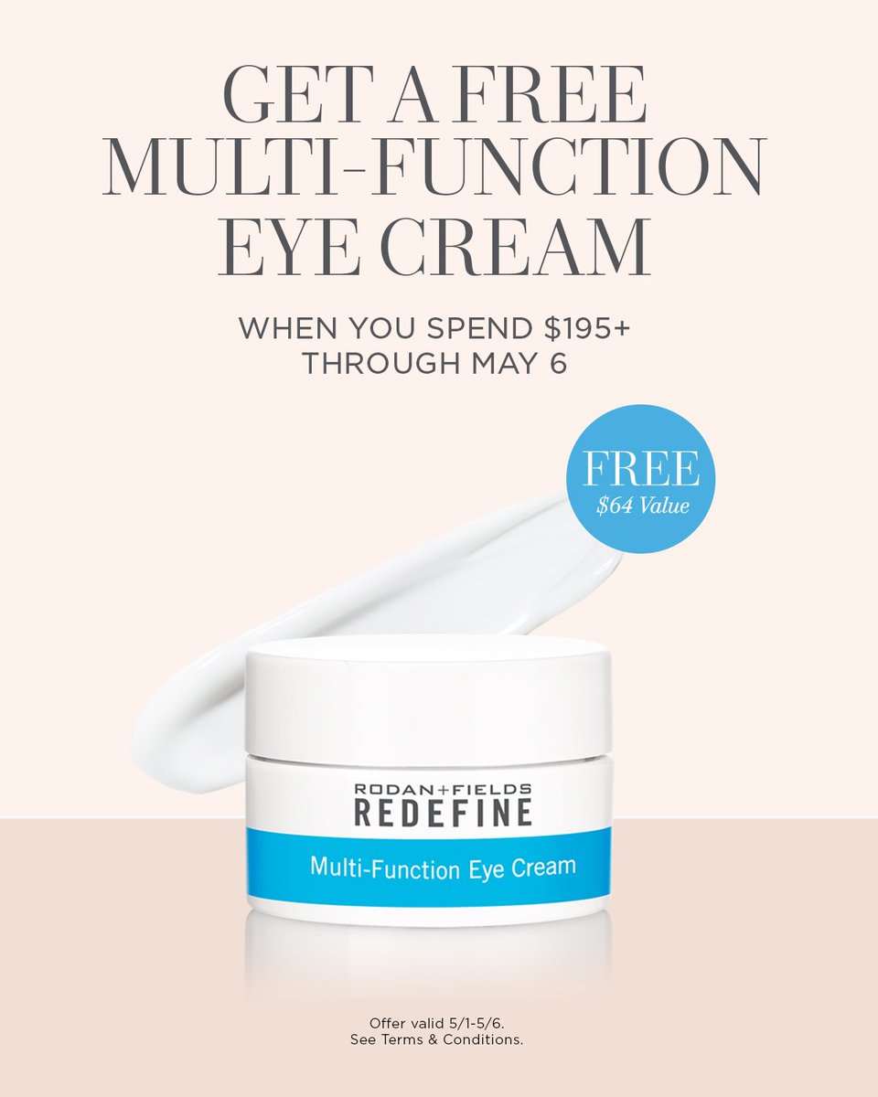 clearglowskin's tweet photo. LIMITED TIME! Get Your FREE Eye Cream🆓 Visibly reduce fine lines + signs of eye aging for free when you spend $195+ on your R+F favorites. Hurry, offer ends favorites. Message me @clearglowskin https://t.co/WRBjFvLey2
