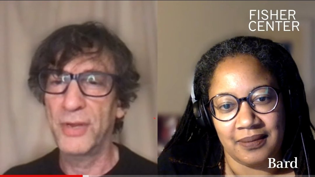 rapturousreader's tweet photo. "Life doesn't have to be convincing, but fiction does." @neilhimself in conversation w/ @nkjemisin #Upstreaming @fisherctrbard
https://t.co/4keR1lbIZG https://t.co/q7s5aKtUIz