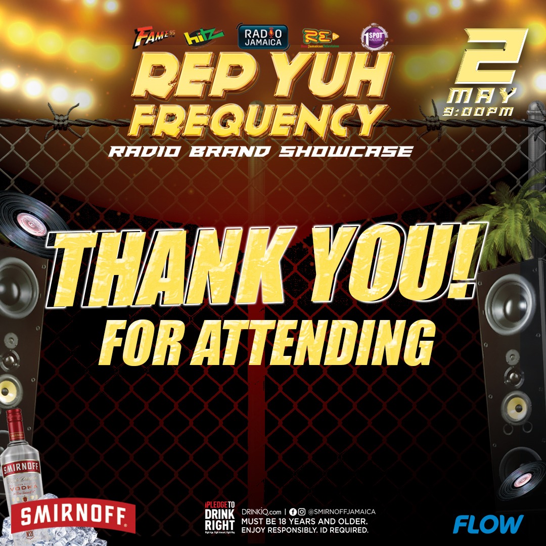 RETVJamaica's tweet photo. Party doneโThanks for the continued support see you guys next week๐ฅ๐ฅ. #RepYuhFrequency https://t.co/6TjsX8L6Bw