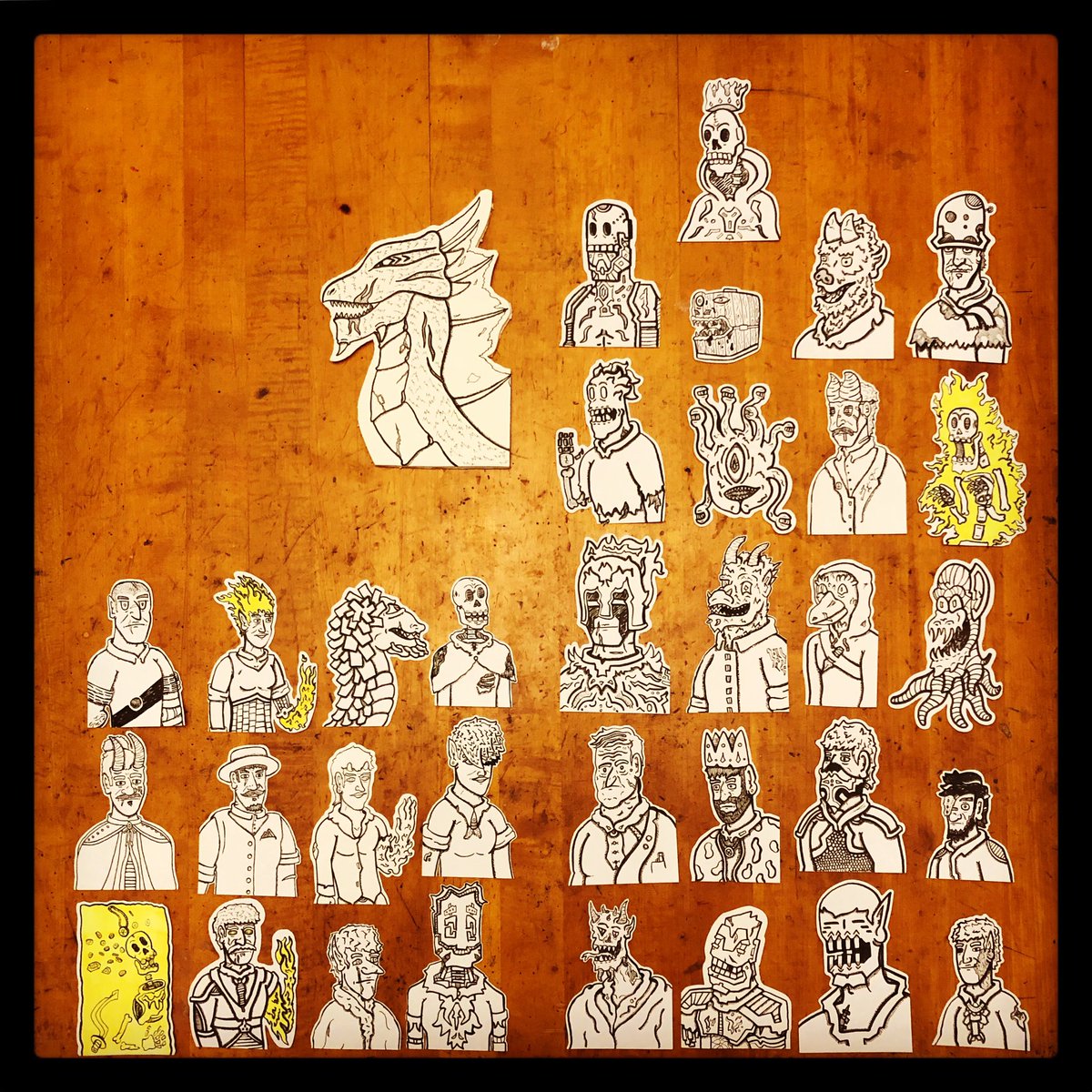DonDorkleone's tweet photo. When your working on getting #npcs  together and you might have gone a little over board! 
.
.
.
#dnd #ttrpg #dungeonsanddragons #dnd5e #illustration #drawing #penandpaperrpg #rpg #art #nerd https://t.co/yRit7lz31l
