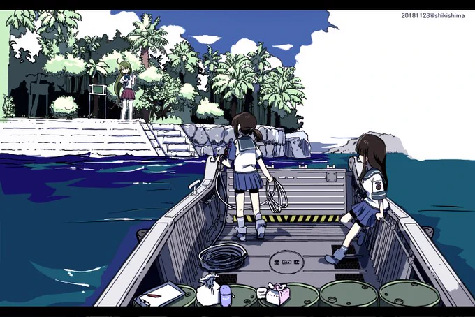 ウチの鎮守府もあるチューク(トラック)諸島。こういうとこで活動してる絵柄はとても楽しそう。しかしトラックには、スタバもベルクもメロンブックスもない。桜も花見もない。原稿にすると最後はグレスケになっちゃうのでどこまで頑張って原稿に書き込むかは毎回の悩み。>前RT 