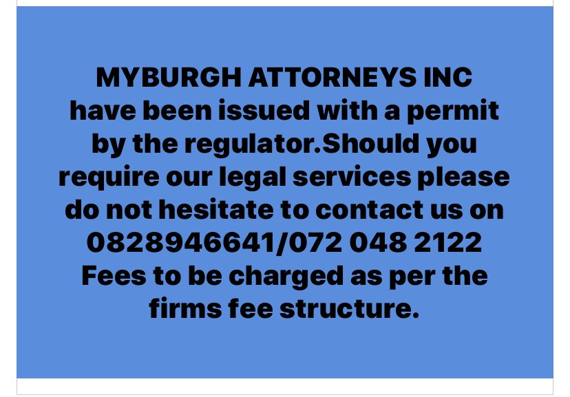 MYBURGHInc's tweet photo. #MYBURGH ATTORNEYS INC https://t.co/72GQpobE05