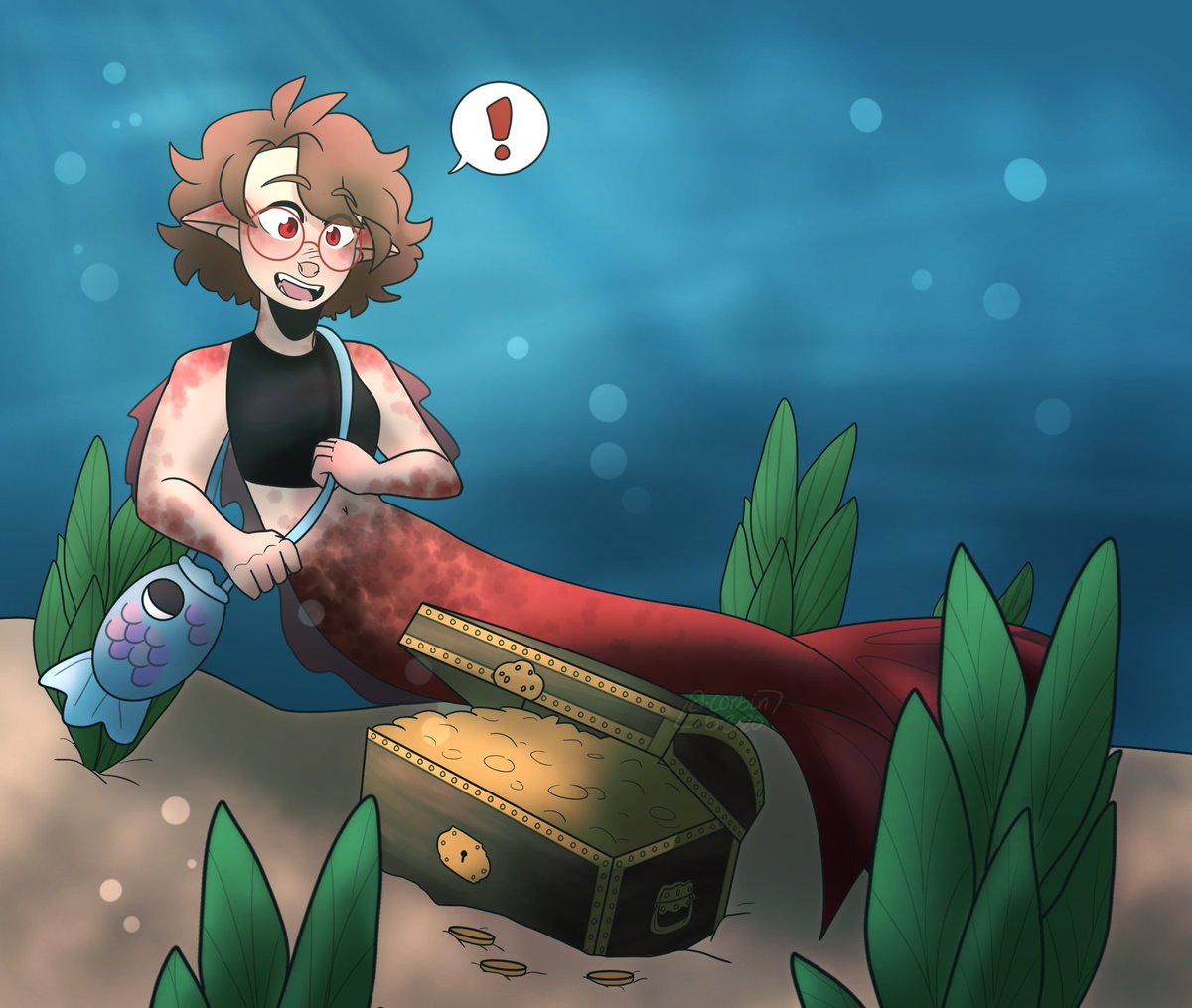adotcorbin's tweet photo. i swear im trying to be on time with these honestly #mermayday2 #mermay #mermaid #fullcolored #digitalart #buriedtreasure #mermaidsona #mersona #imrealproudofthis #fishbag #gold #shaded #fullyshaded https://t.co/5EC7CcZ6Ro