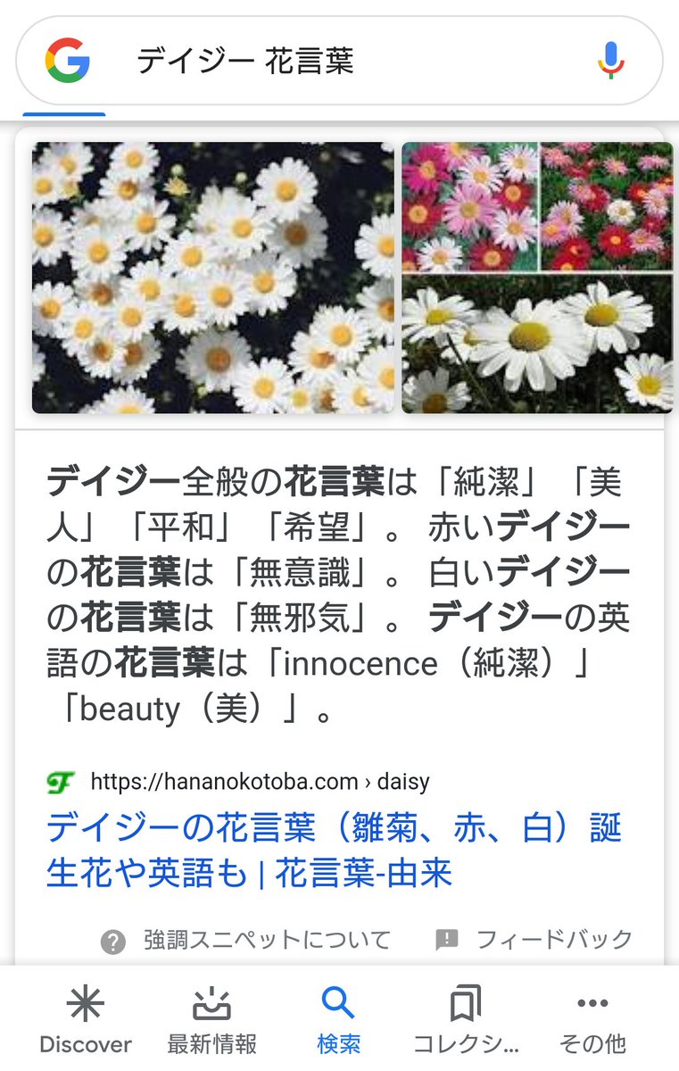 Uzivatel 肉まん Na Twitteru これはデイジーですか はい 花言葉は 絆 デイジー全般の花言葉 は 純血 美人 平和 希望 白いデイジーの花言葉は 無邪気 おい花屋てめえ間違ってんじゃねーか