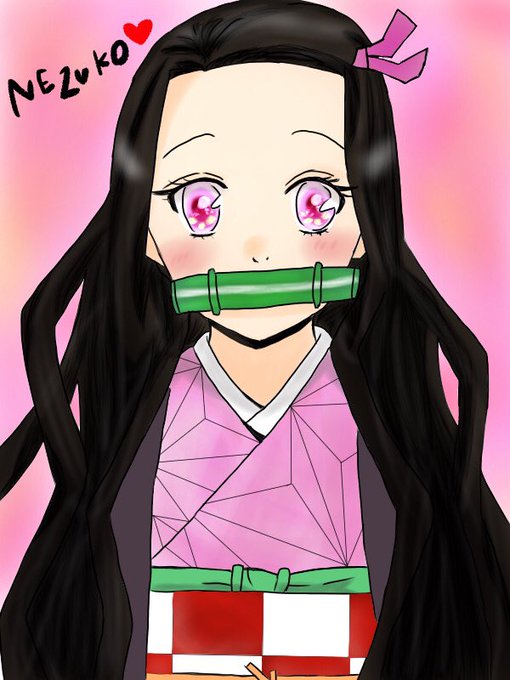 n a n oさんがTwitterに投稿した竈門禰豆子(鬼滅の刃)のイラスト。