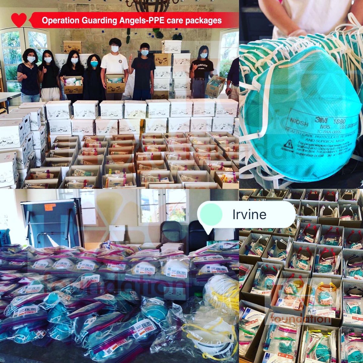 FoundationToc's tweet photo. Volunteers assembled PPE care packages today in Irvine and Walnut. We will be distributing the care packages tomorrow, Sunday, May 3rd, and next Tuesday, May 5th.
#GuardingTheAngels #PPE #CarePackage #Covid19
#StrongerTogether
#InThisTogether #StrongerTogether #PPEShortages https://t.co/Zs6e0dC5JJ