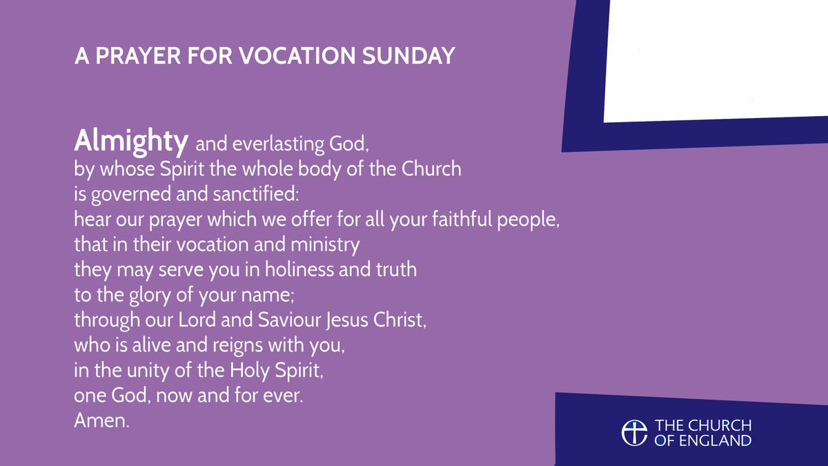 We celebrate #VocationsSunday with a prayer.

Explore your calling at cofe.io/Vocations.