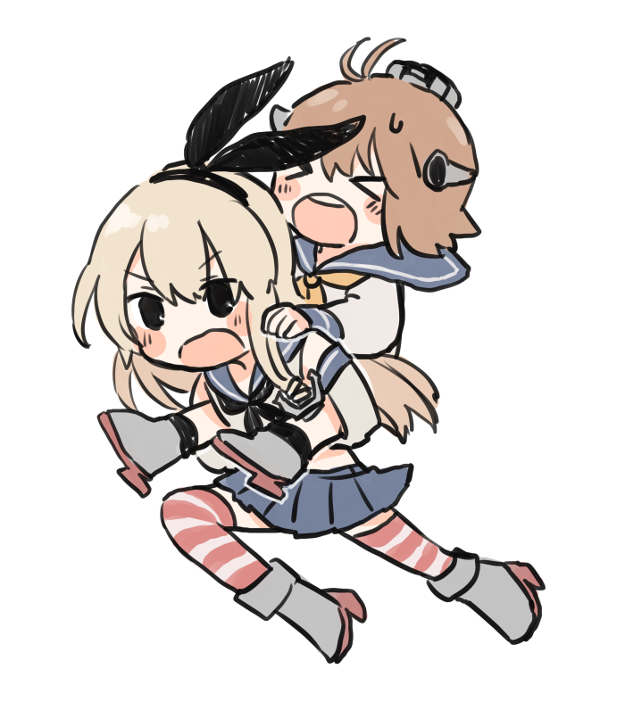 島風(艦隊これくしょん) ,雪風(艦これ) 「初期レア駆逐艦組 」|稲いな🍙のイラスト