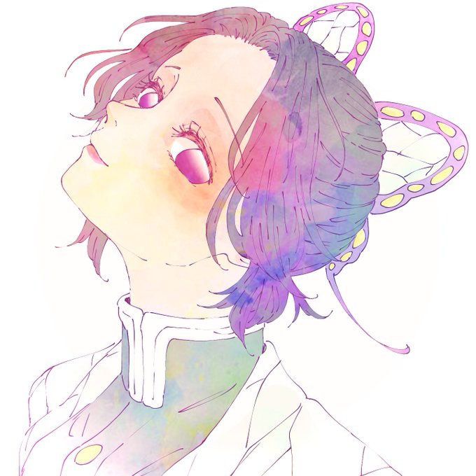 ね あさんがTwitterに投稿した胡蝶しのぶ(鬼滅の刃)のイラスト。