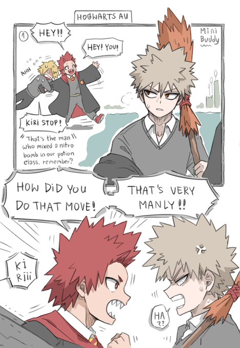Kirishima &amp; Bakugou in Hogwarts?‍♂️ 
#bnhaHogwarts 