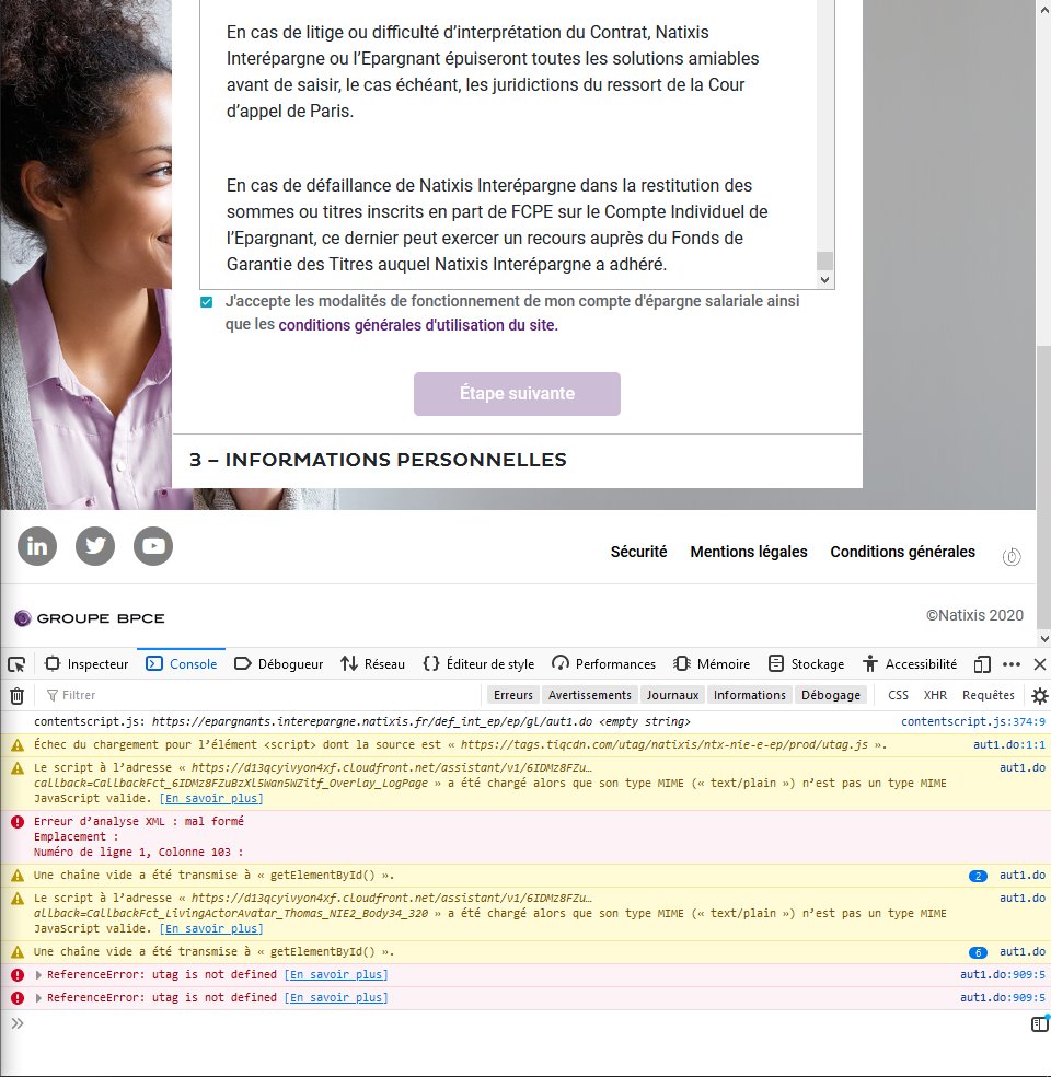 slawo60's tweet photo. @NatixisIE Bonjour, y'a t'il un Web Développeur pour debugger le JS de votre page d'activation de compte ?
Je ne peux pas activer mon compte. Cordialement https://t.co/fBnOMKSPFo