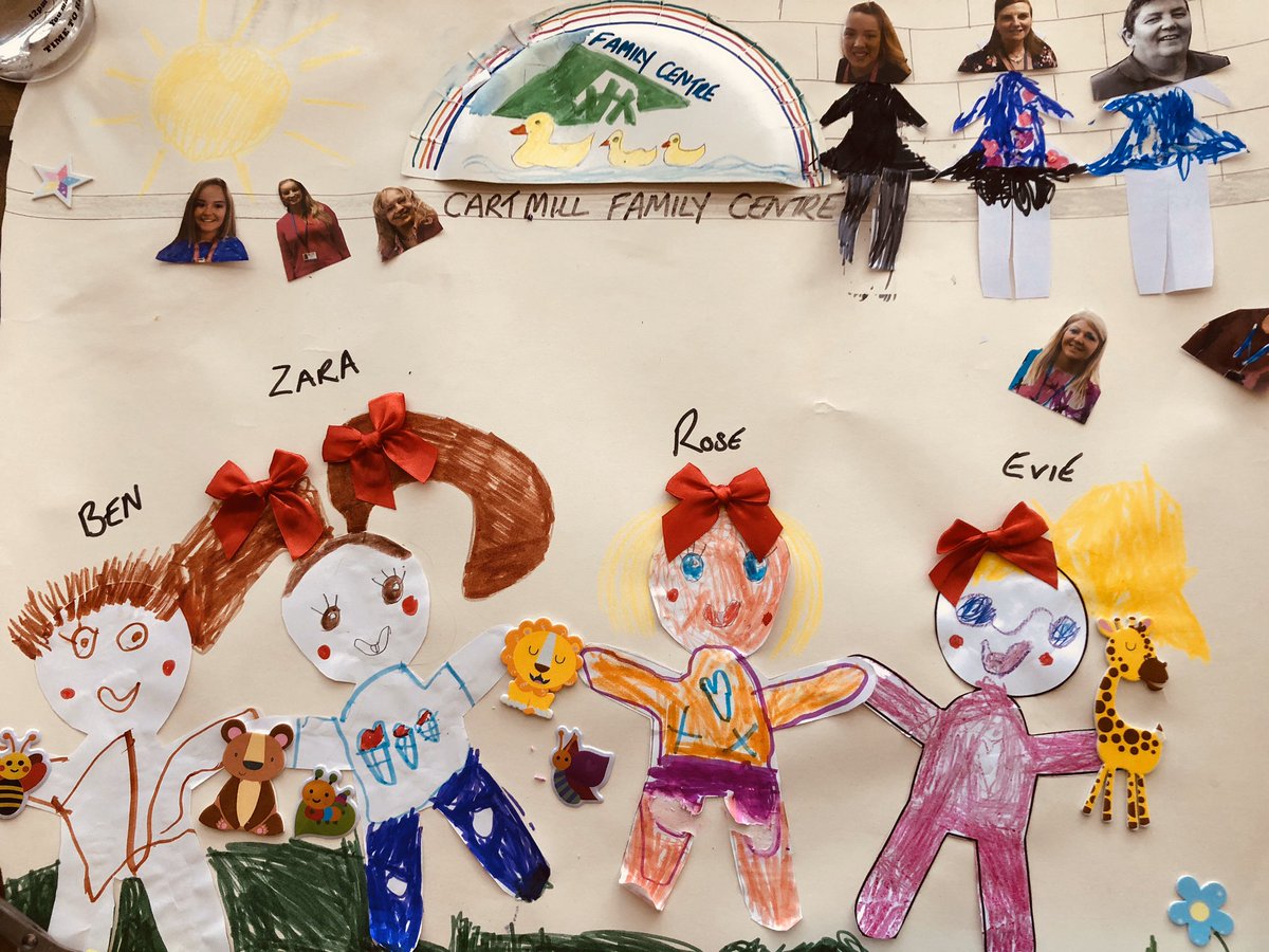 Jennikeaveny's tweet photo. Zara has been drawing her nursery today @cartmillcentre with some of her friends and teachers 🥰 https://t.co/LSlE7BRbxC