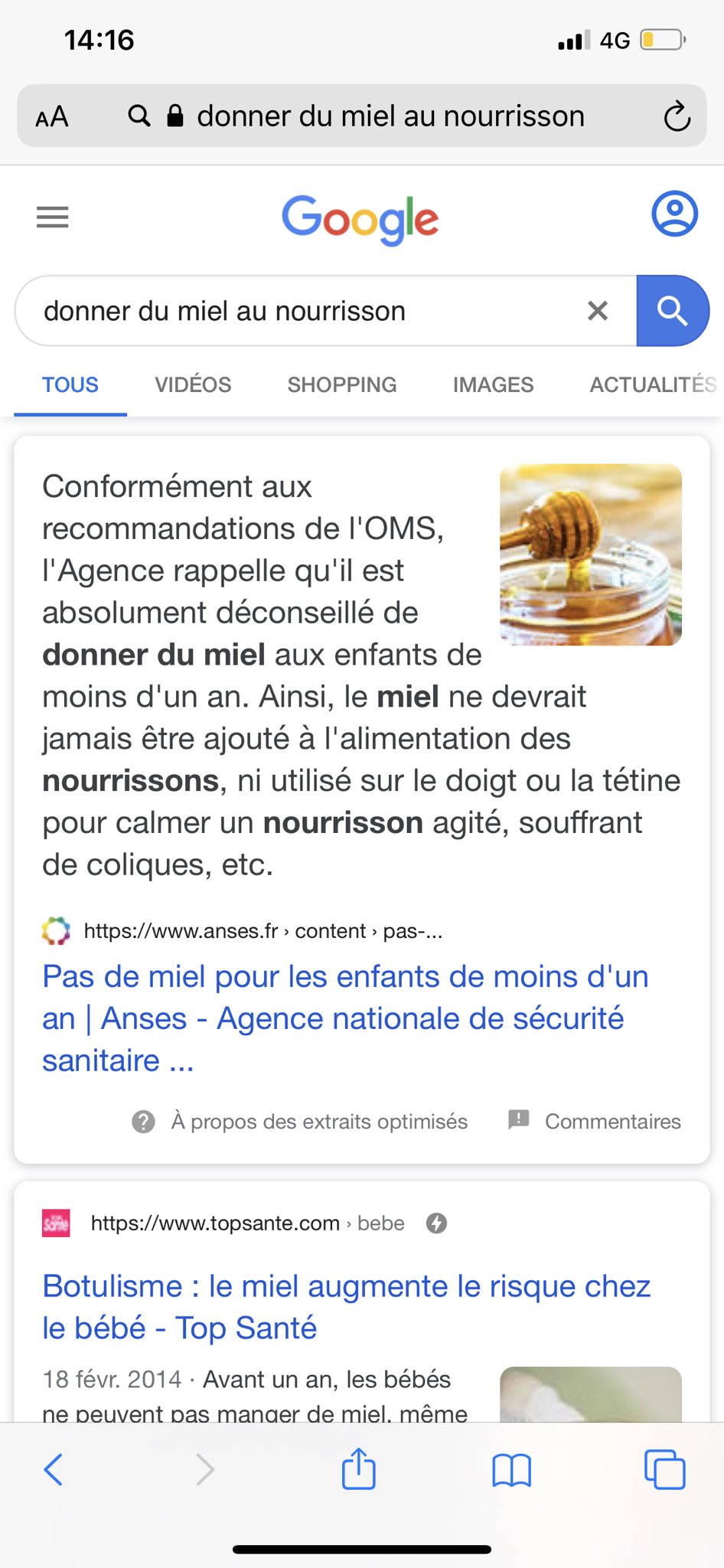 ف Faut Pas Donner Du Miel Au Nourrisson