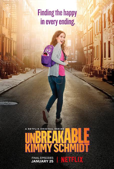 • Unbreakable Kimmy Schmidt •(Netflix | Comedy, Drama | 2015-2019 | 4 seasons)Bercerita tentang Kimmy yang baru saja diselamatkan dari sebuah bunker setelah berada 15 tahun di dalam sana. Ia pun mulai beradaptasi dan menjalani kehidupan barunya.