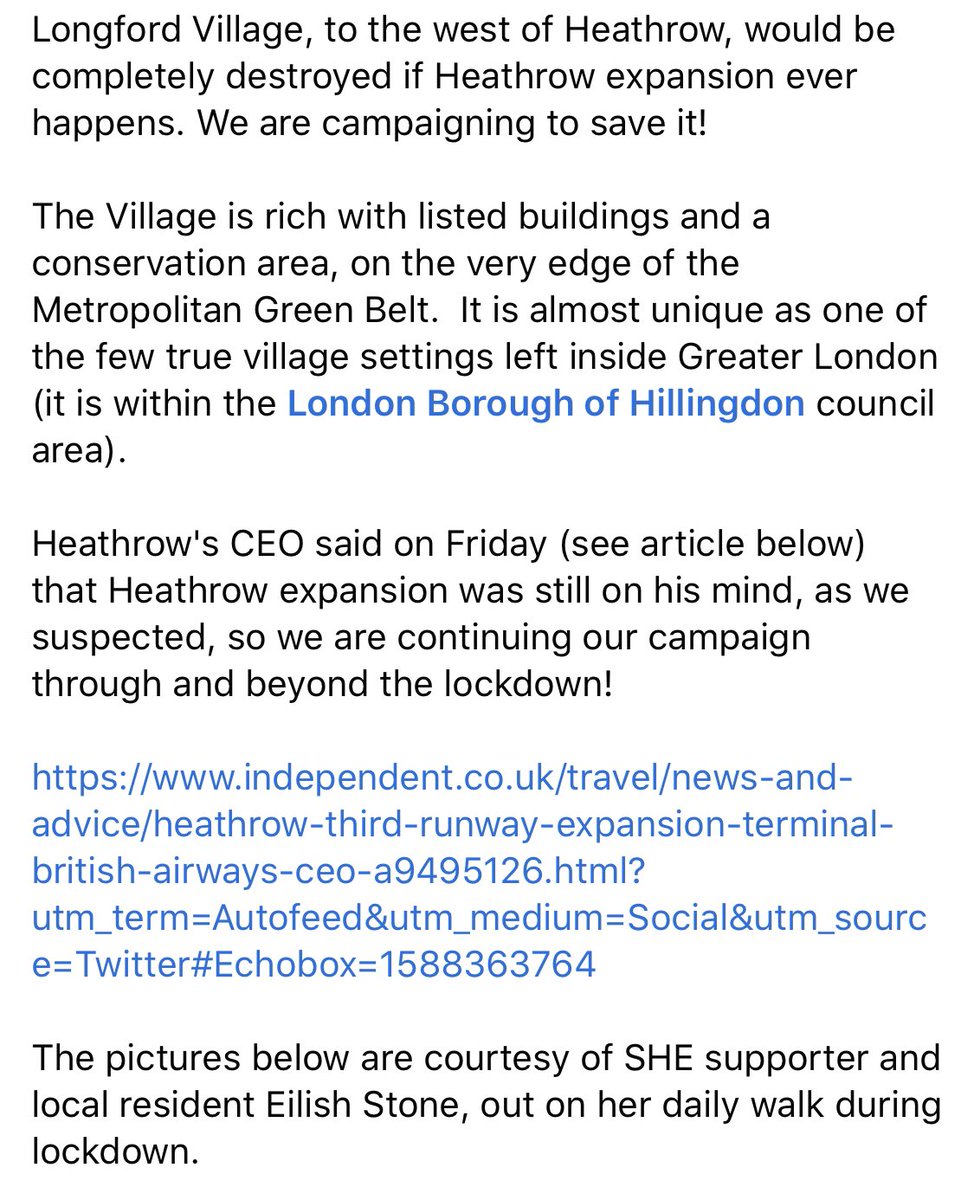 StopHeathrowExp's tweet photo. We're campaigning to save Longford Village from being destroyed!

Heathrow still want a third runway so we are continuing our campaign to stop it!

Sign up to our campaign here: https://t.co/ys86rmtPc6 https://t.co/01gBd9YQLt