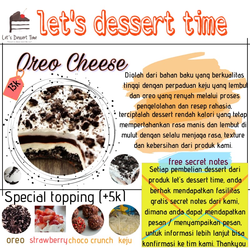 letsdesserttime's tweet photo. @Asknonym Lebih suka dibeliin dessert oreo cheese dari @letsdesserttime min ☺️ https://t.co/4vTt5yMOnL