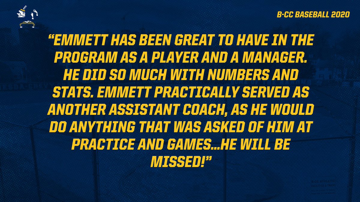 baronsbaseball's tweet photo. Today we are honoring Emmett Siegel (University of Maryland) who has been with us in the dugout as a player and manager...he practically was an assistant coach for us. Thank you for everything! @BCC_Barons @BCC_Sports @BccBoosters @DrMooneyBCC @cszscores https://t.co/qXmP2SoLH3