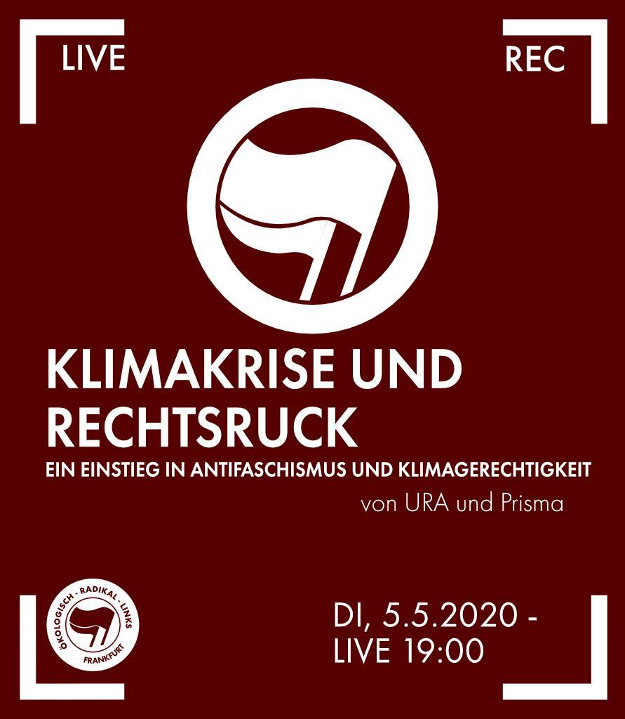 oeko_radi_links's tweet photo. 🔴 Dienstag den 5.5. um 19 Uhr startet unser nächster Online-Vortrag: 
Klimakrise und Rechtsruck
von @antifa_dresden und @PrismaLE  

Live Stream: https://t.co/CyVREyDDc2 https://t.co/s2kKqobB0C