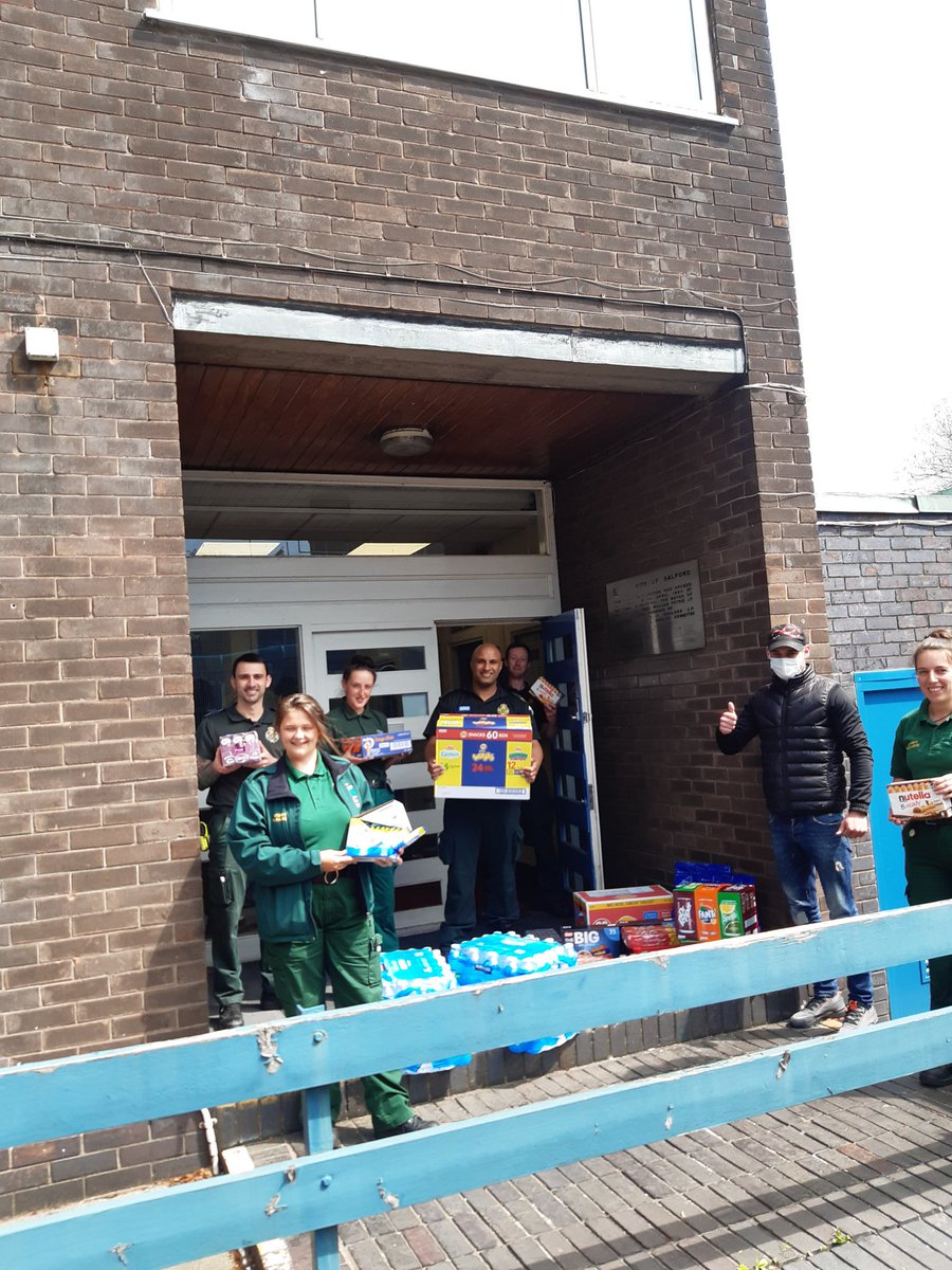 AW - Duty SP at Salford today when a little knock on the door. The local community has helped to provide refreshments for our welfare van 💚 Thank-You
