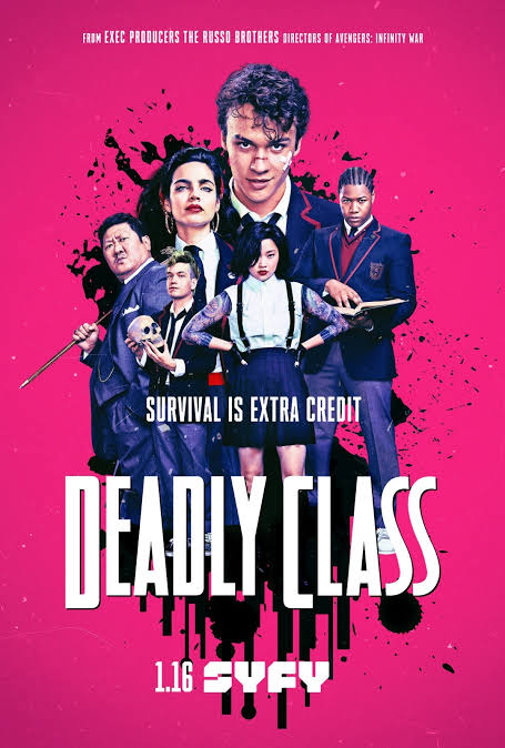 • Deadly Class •(Syfy | Action, Adventure, Comedy | 2018-2019 | 1 season)Mengikuti perjalanan anak muda setelah dirinya direkrut ke sekolah asrama untuk menjadi pembunuh bayaran.
