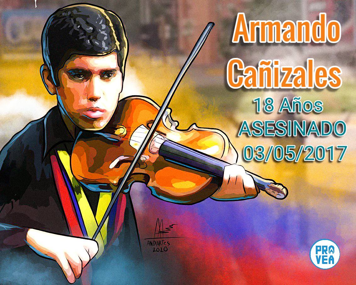 _Provea's tweet photo. Hoy #3May se cumplen tres años del asesinato de Armando Cañizales. Armando tenía 18 años, era violinista del Sistema Nacional de Orquesta y comenzaría a estudiar medicina en la UCV, cuando fue asesinado por un disparo en el cuello, en una protesta en Las Mercedes. #NoLosOlvidamos https://t.co/l0ZHNdKKbZ