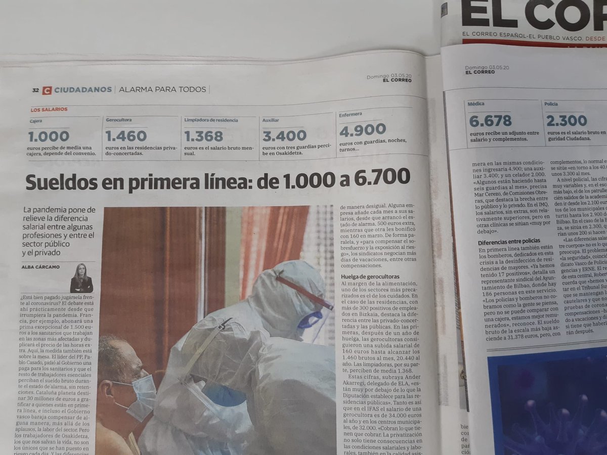 SEÑORAS Y/O SEÑORES DE <a href="/elcorreo_com/">El Correo</a> : ESTO ES MENTIRA. ¿QUÉ BUSCAN? ¿JUSTIFICAR UN “NO TE QUEJES CON LO QUE COBRAS” CON DATOS FALSOS (EN CUALQUIERA DE LOS PROFESIONALES QUE MENCIONAN)? DISCULPEN, PERO NO