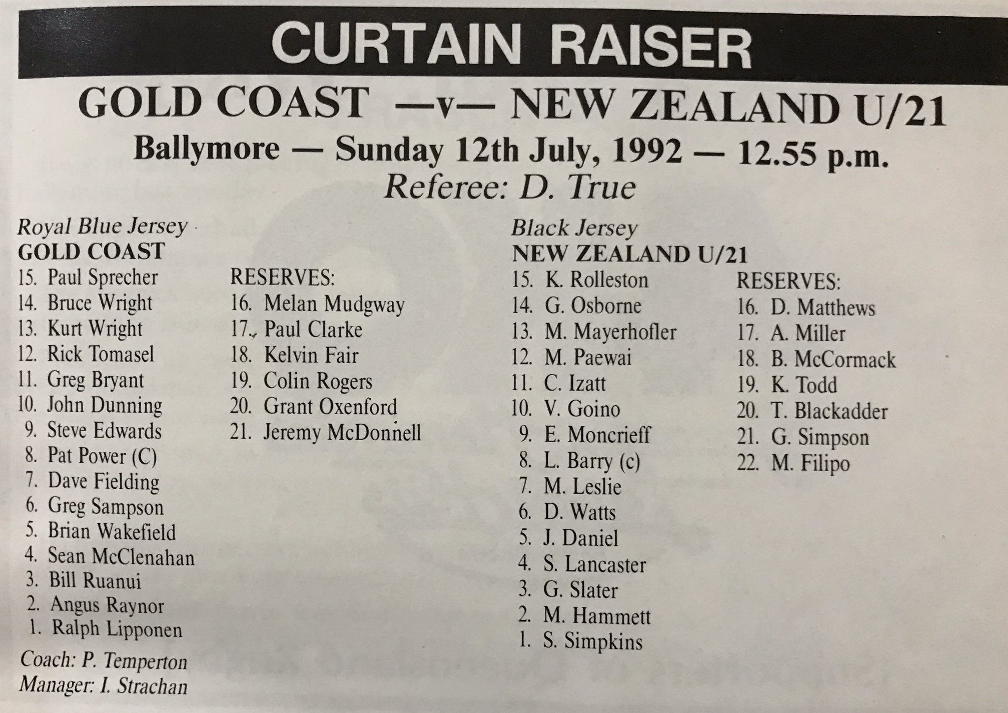 Jim Tucker You Re Right Random 1992 Ballymore C Raiser Nz U21 Half Elton Moncrieff Was Signed By Qld Oxenford A Trojan Sprecher V Tidy T Co Vsslwhataj