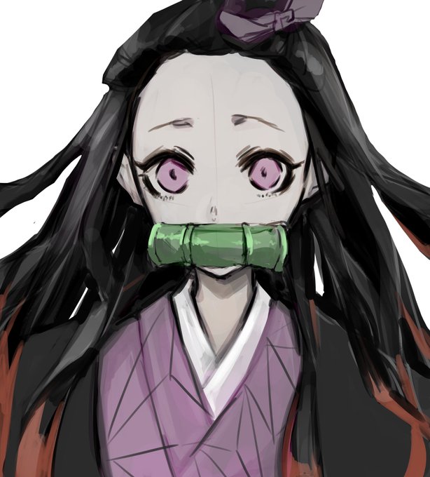 しぶさんがTwitterに投稿した竈門禰豆子(鬼滅の刃)のイラスト。