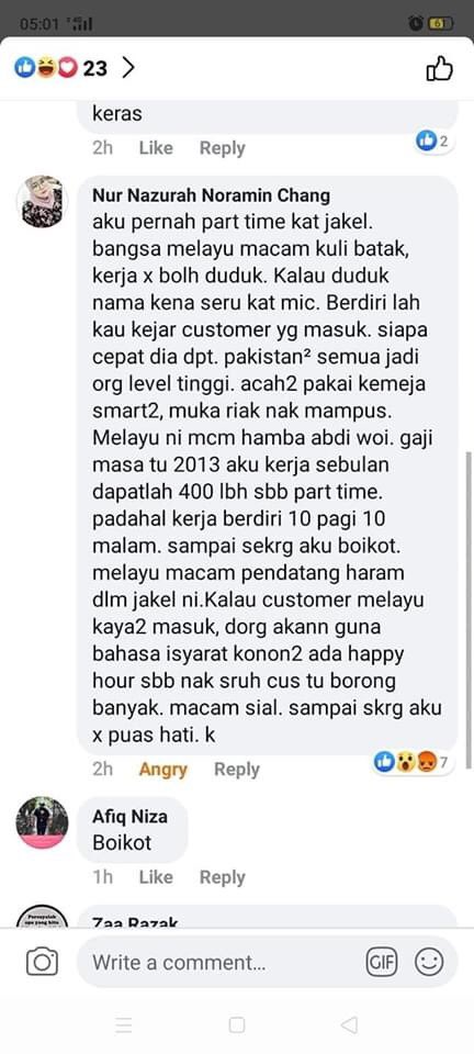 Dgn ini diistiharkan sy boikot jakel.. Kite pergi kamdar je.. Dia ada speaker suara org besar tu.. 'mari mari ke kamdar.. Harga murah.. Bermutu tinggi'.... 😂...