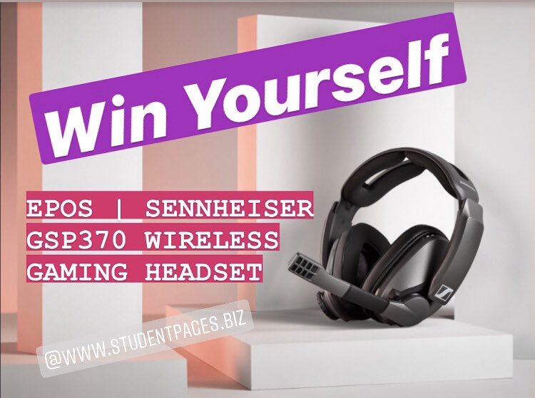 StudentPagesMag's tweet photo. Ever wanted to own your very own EPOS | SENNHEISER GSP 370 wireless gaming headset?! Now's your chance!

 #competition  #epossennheiser #gamer #gaming #gamingsetup #gamingheadset #videogames #gamingroom #gamingposts #gamingcommunity #ps4 #playstation 

https://t.co/UzgnurFauz https://t.co/k8sPXtVcMN