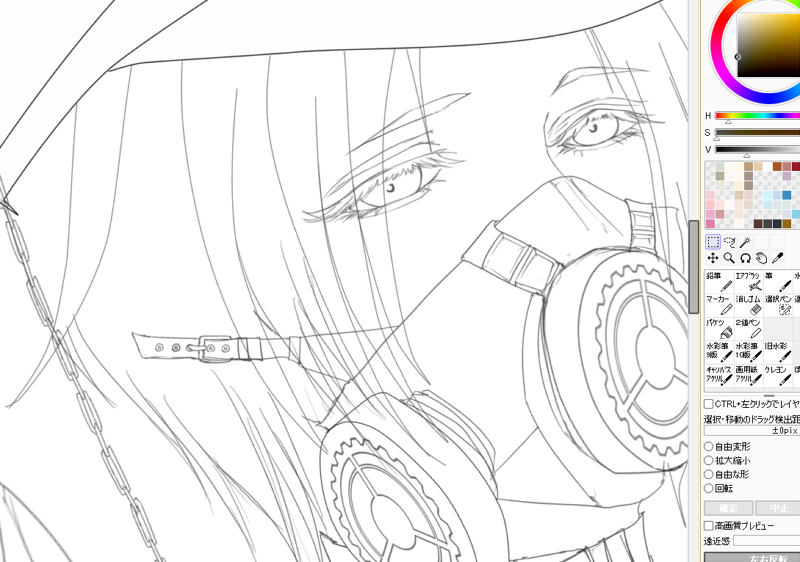ガスマスク描いてる
好きだね～ 