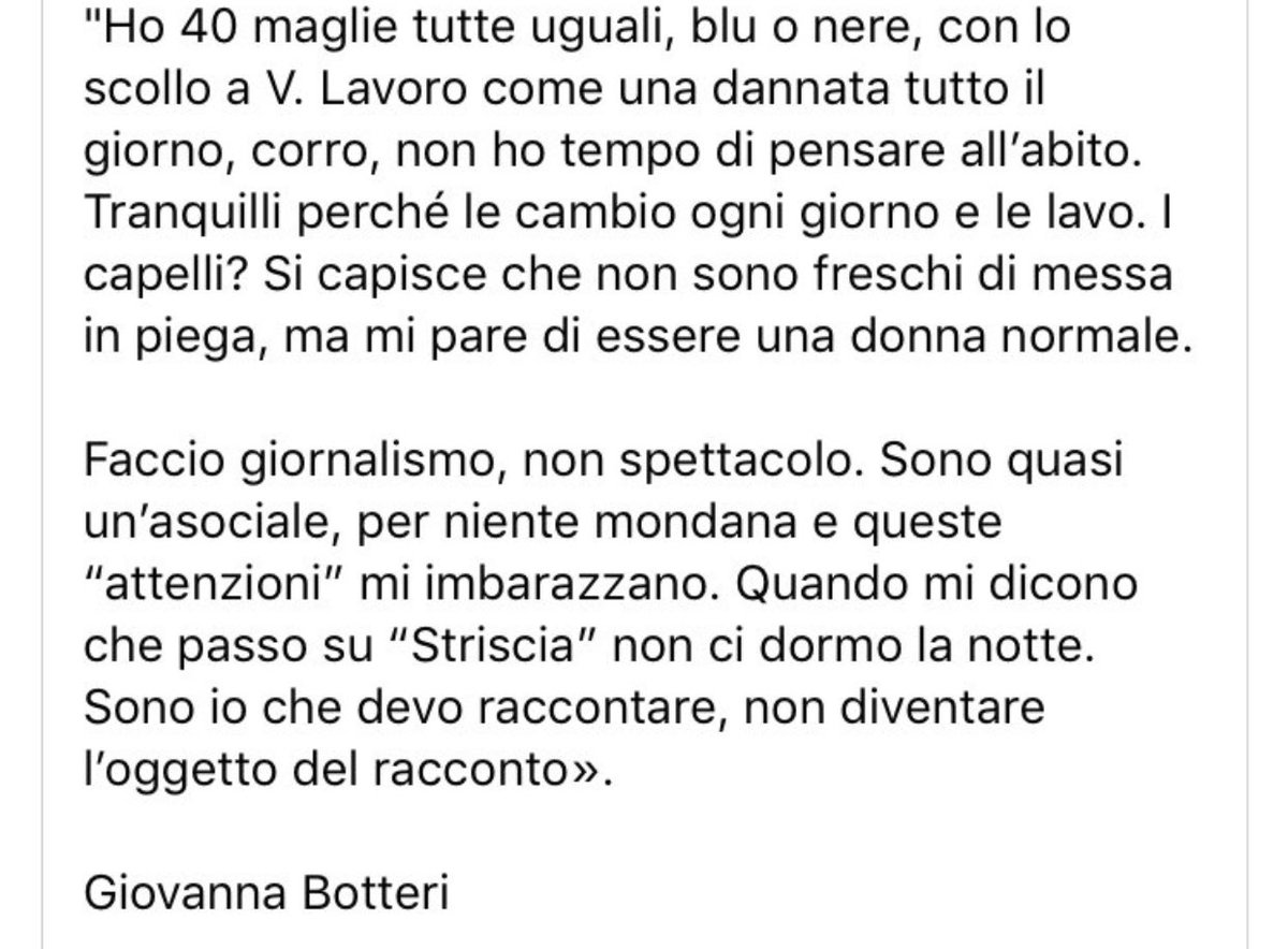 salvosottile's tweet photo. Giovanna l’ho conosciuta nella zone di guerra 20 anni fa. Alcune sue colleghe rimanevano in albergo a sorseggiare cocktail e a fare collegamenti, lei preferiva uscire struccata e sporcarsi le mani.Non ricordo se avesse la messa in piega ma ricordo due palle così #GiovannaBotteri https://t.co/HO1SYoDAaj