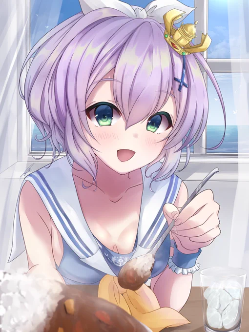 海軍カレーを食べさせてくれるジャベリン
#アズールレーン 