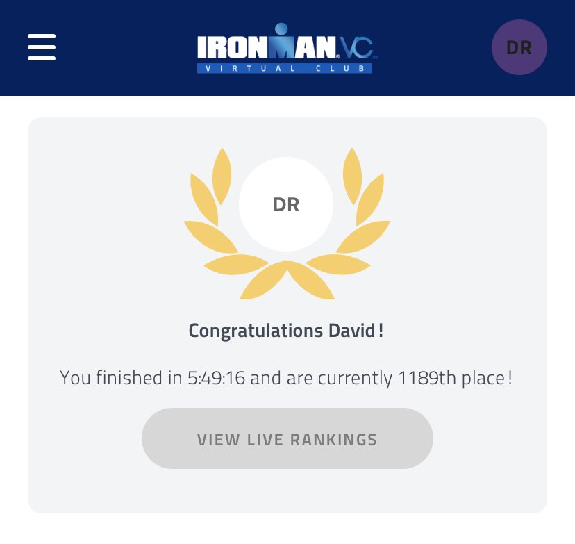 Completed the <a href="/IRONMANtri/">IRONMAN Triathlon</a> Virtual Club 70.3 race this weekend. 5km run on Friday, 90km bike yesterday and a half marathon this morning. Massively under prepared and lacking training, but it was still a fun challenge. #anywhereispossible