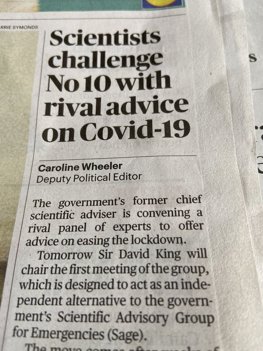 richardhorton1's tweet image. Sir David King launches an Independent SAGE tomorrow: with its guiding principle—transparency.