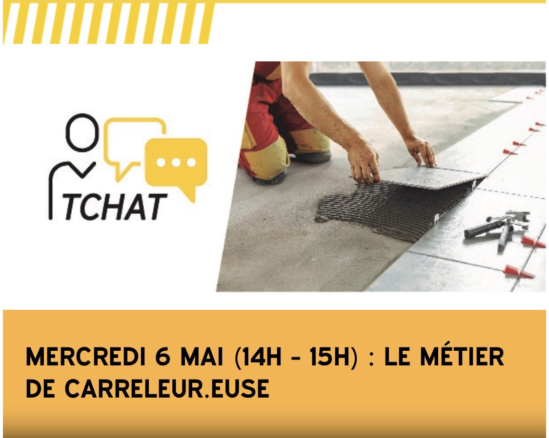 VieLyceenne's tweet photo. Chaque mercredi, de 14h à 15h, l’@Onisep organise un tchat avec un professionnel. Cette semaine, c’est Thomas, carreleur qui répond à vos questions sur ⤵️
https://t.co/PohzOmFNpq
Vous pouvez d’ores et déjà les poser.
🚨En ce moment, le kiosque en ligne de l’Onisep est gratuit! https://t.co/WdbZr4PNIY