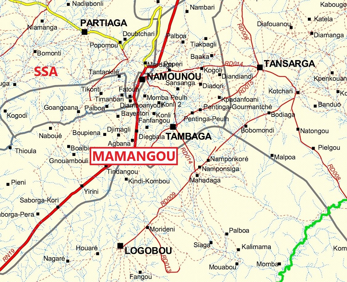 Sahel_Security's tweet photo. 18- #Region_Est #Tapoa #Logobou
Nuit du 02 au 03 avr 2020 : des individus armés ont pris d'assaut le village de #Mamangou (commune de #Logobou).
Bilan : 01 civil tué, 10 autres blessés. Des commerces pillés et incendiés.
Les GAT confortent leur position dans cette partie du pays. https://t.co/cGS3keozRa