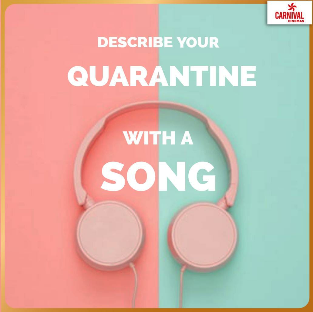 CarnivalCin's tweet photo. Its time to let out your emotions!!Describe your quarantine with a song!

Tag your friends and let's see what they have in their mind!!

#CarnivalCinemas #CarnivalQuarantine #QuarantineSong #ApnaCarnival #CarnivalFun #EnjoyCarnival #CarnivalAmaze https://t.co/HGeBwKkbLs