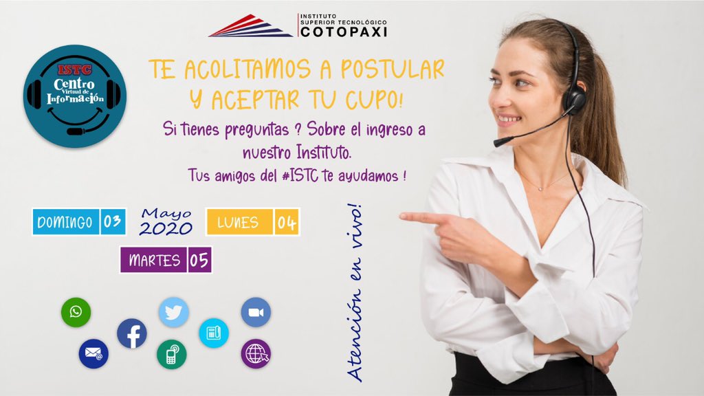 istcotopaxi's tweet photo. Estás a un Click de acceder a tu Futuro y a una carrera Técnica y Tecnológica en el #ISTC @agustinalbanm https://t.co/trcUXvAuC6