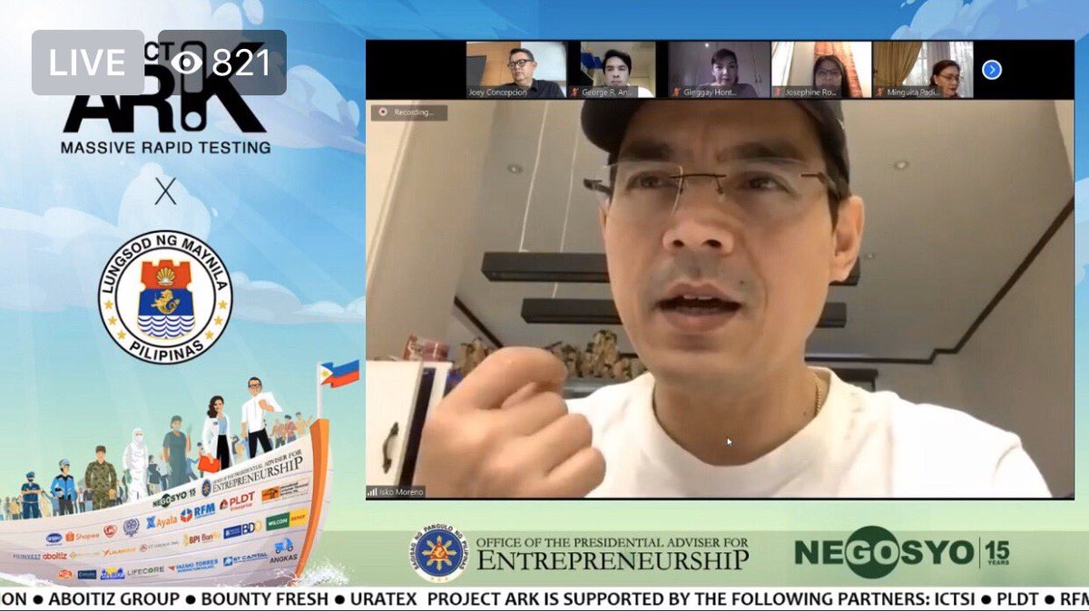 letsgonegosyo's tweet photo. Successful Zoom presscon today with PA Joey Concepcion, Manila Mayor Isko Moreno and PROJECT ARK team!
#ProjectARK #GoNegosyo15 https://t.co/Vsx8VnbeWU