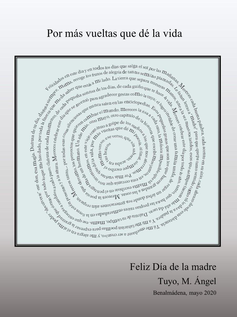 Feliz día de todas las madres y todas las personas que se sienten madres! #FelizDiadeLaMadre #FelizDomingo #happymothersday #Madres #MothersDay #DiaDeLaMadre #DiaDeLaCruzEnCasa #diadelamadre2020 #MadreMia #poesía #caligrama
